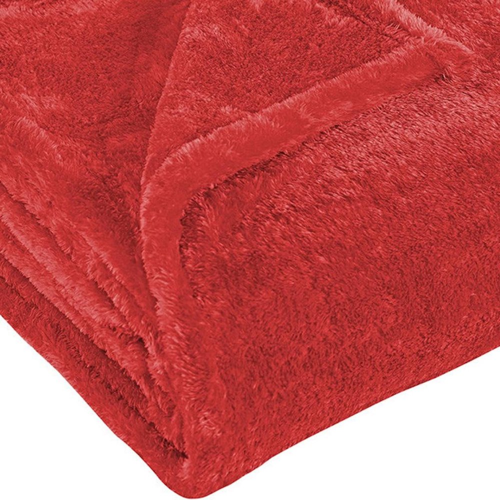 50" X 60" Red Fleece Plush Throw Blanket — view 7