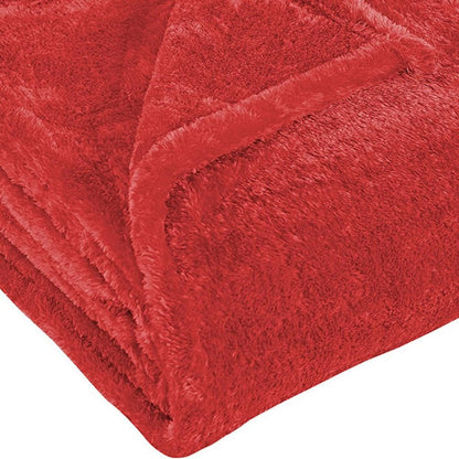 50" X 60" Red Fleece Plush Throw Blanket