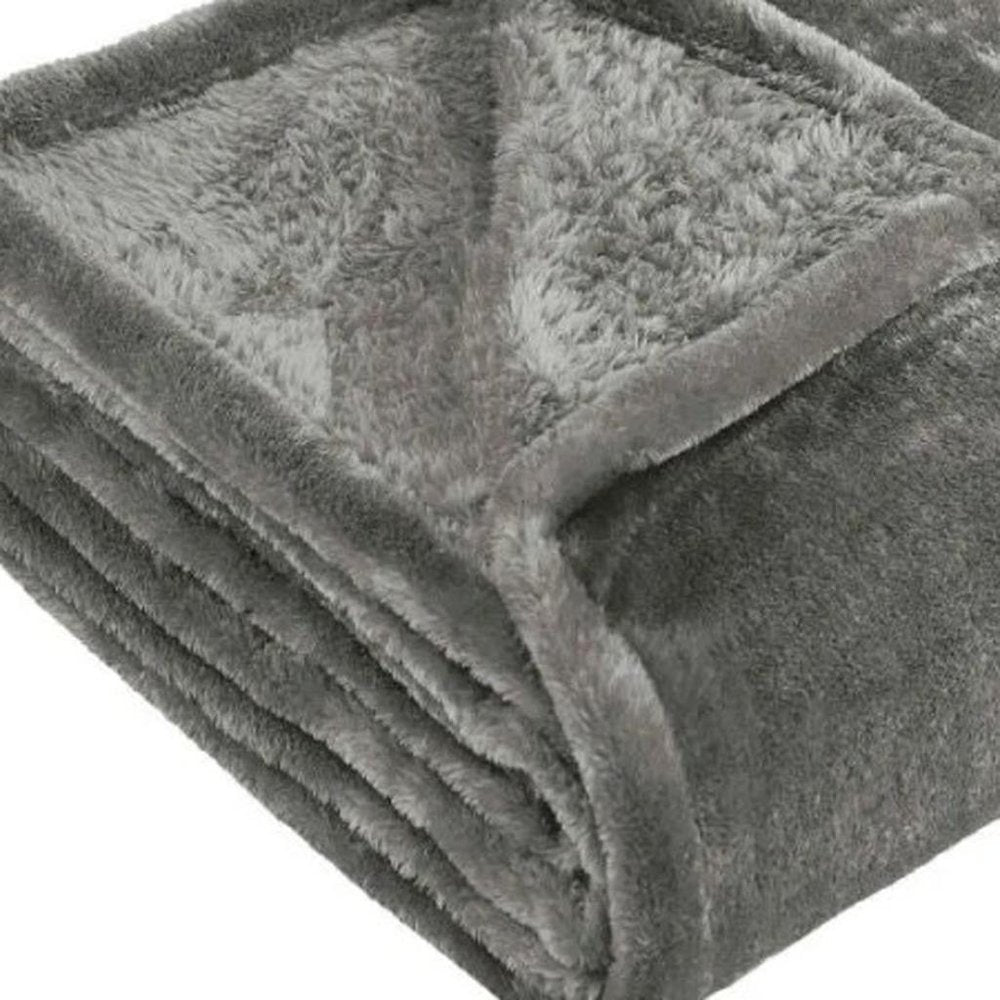 50" X 60" Silver Fleece Plush Throw Blanket — view 1