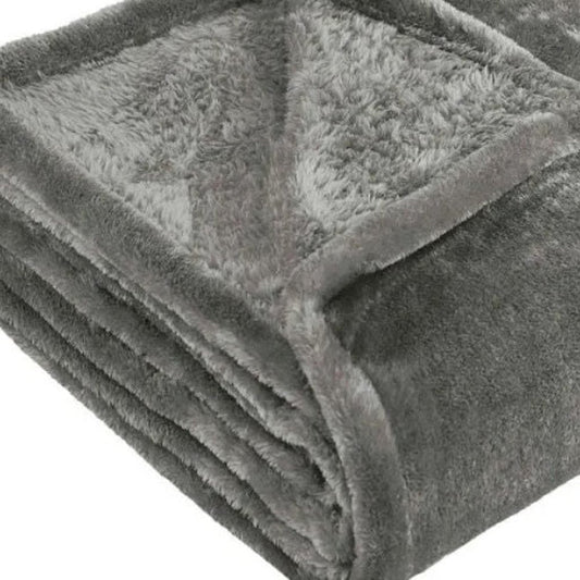 50" X 60" Silver Fleece Plush Throw Blanket