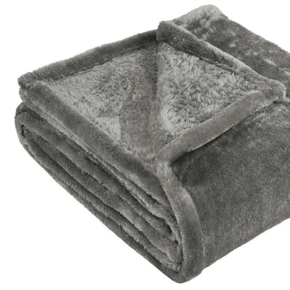 50" X 60" Silver Fleece Plush Throw Blanket — view 2