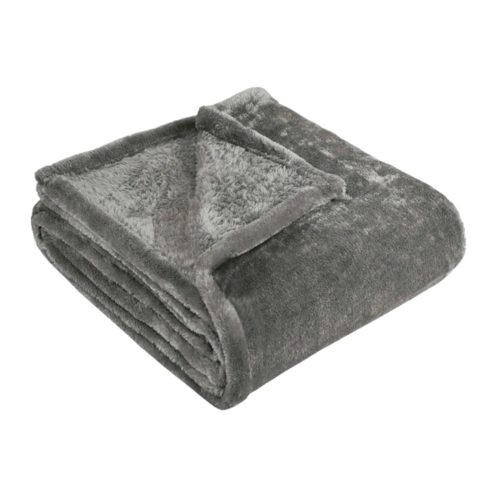 50" X 60" Silver Fleece Plush Throw Blanket