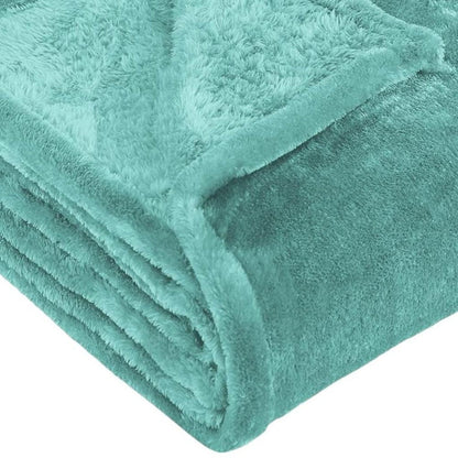 50" X 60" Turquoise Fleece Plush Throw Blanket