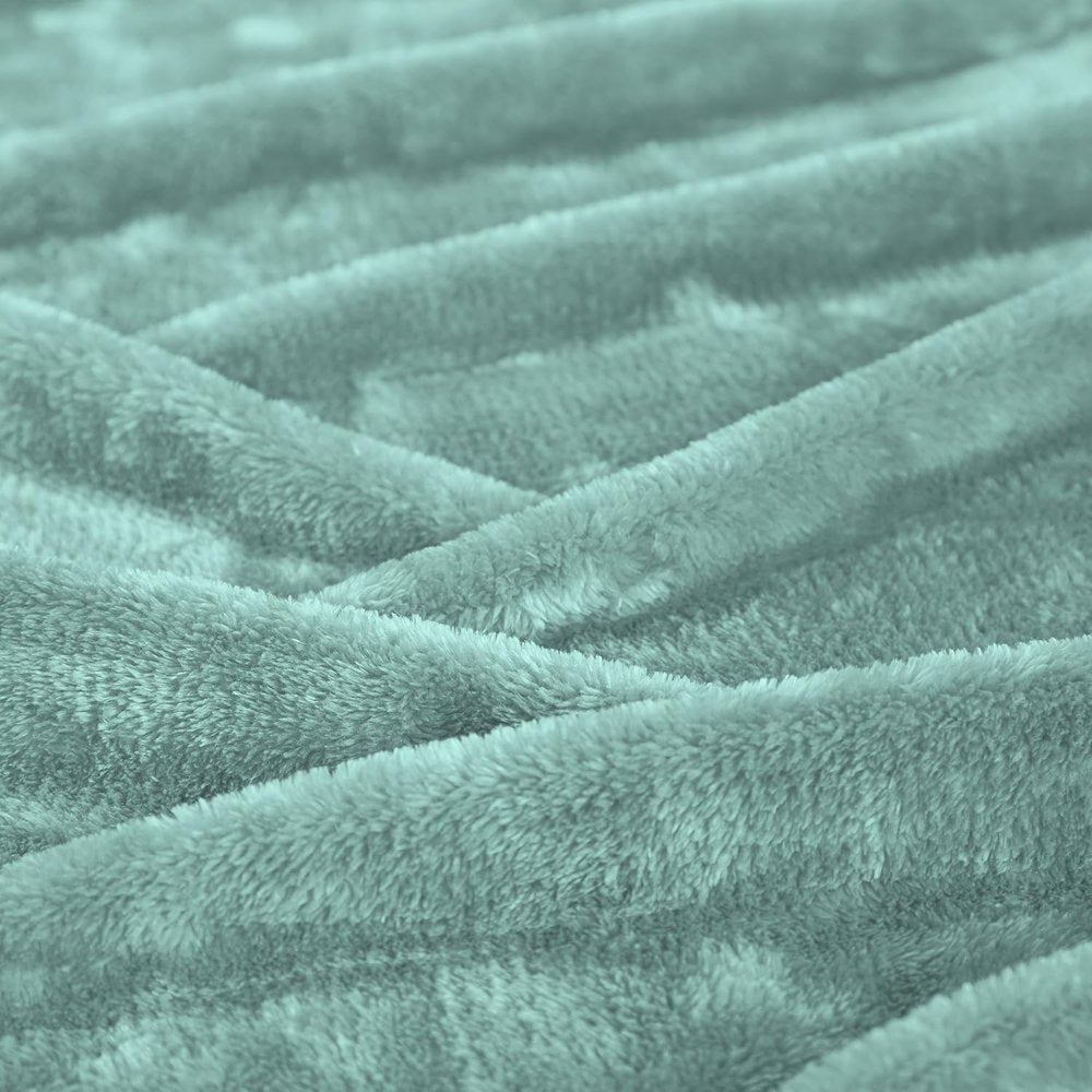 50" X 60" Turquoise Fleece Plush Throw Blanket — view 4