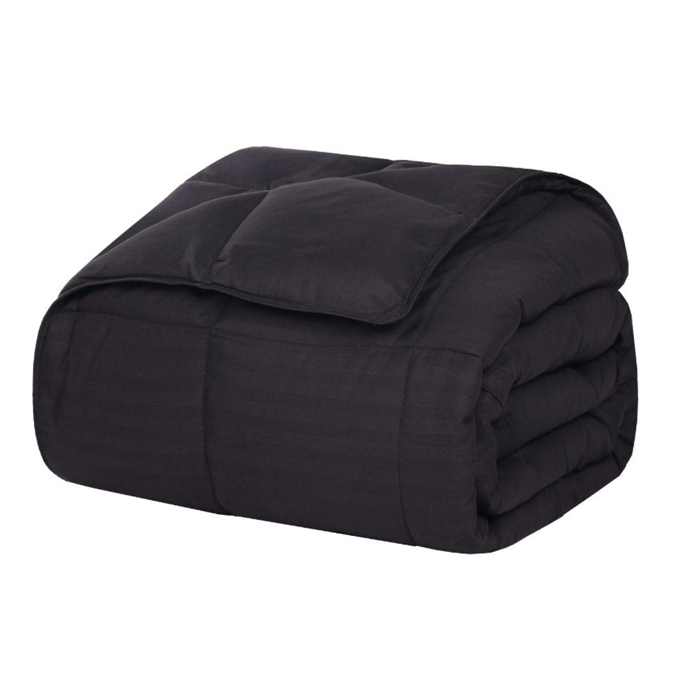 King Black Cotton Striped Blanket — view 1