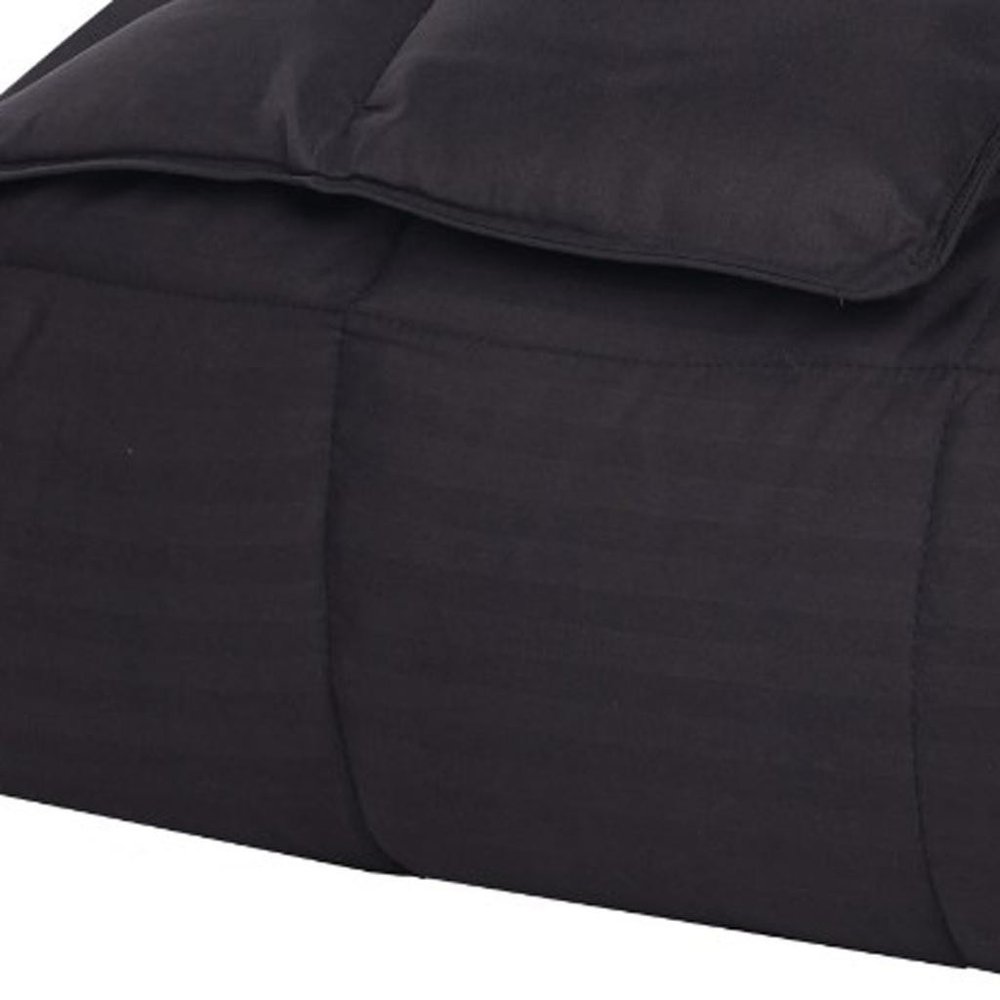 King Black Cotton Striped Blanket — view 2