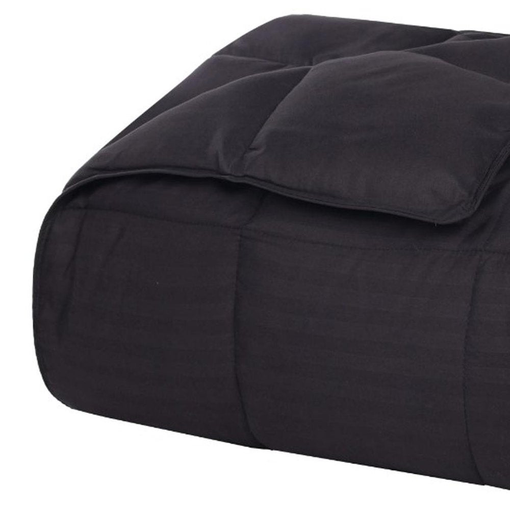 King Black Cotton Striped Blanket — view 3