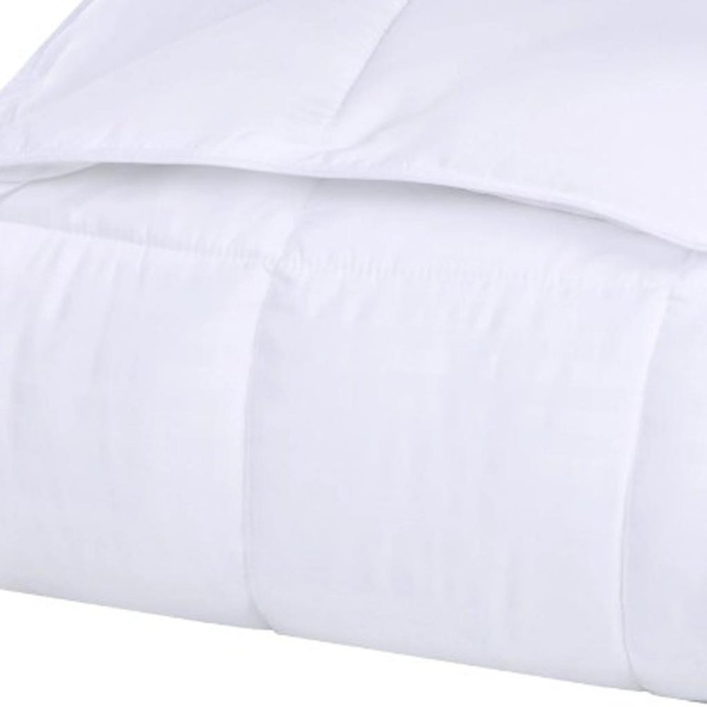 Twin White Cotton Striped Blanket — view 2