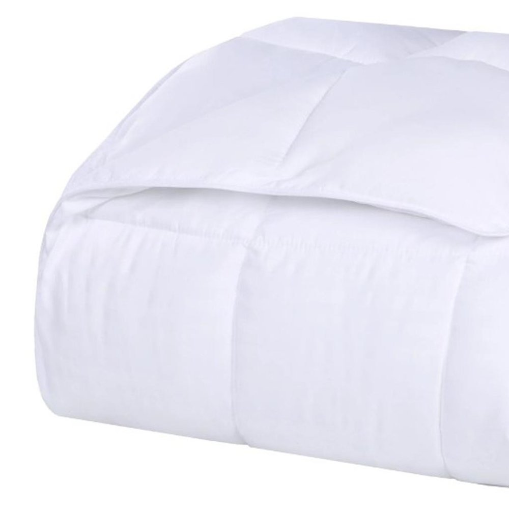 Twin White Cotton Striped Blanket — view 3