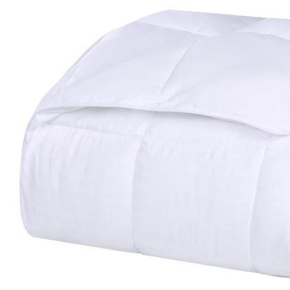 Twin White Cotton Striped Blanket