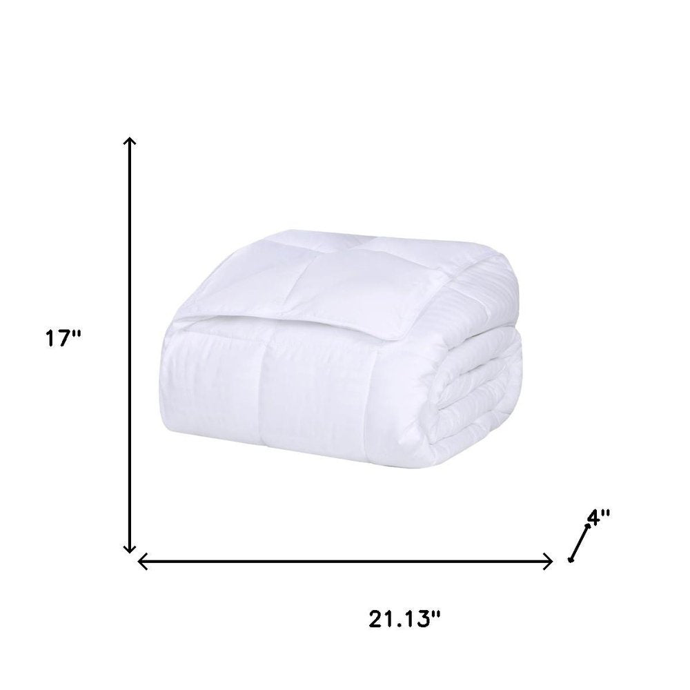 Twin White Cotton Striped Blanket — view 4