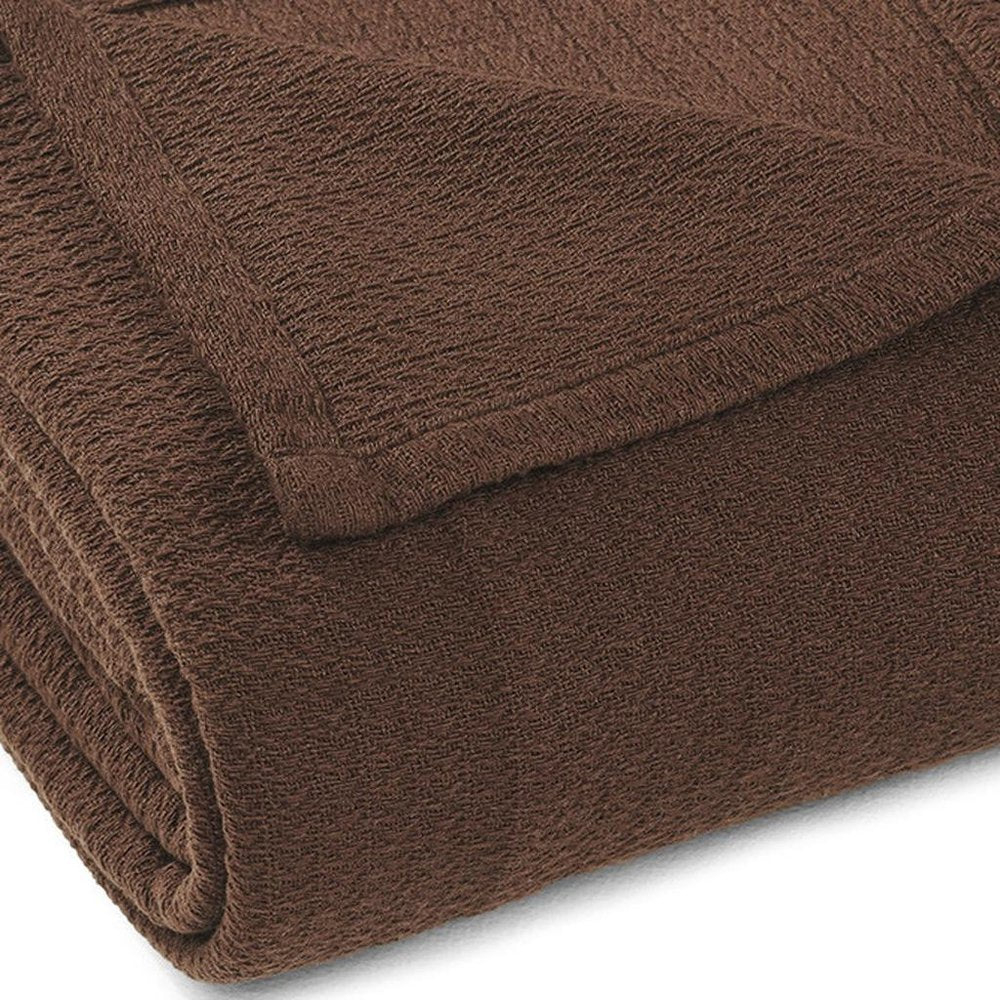 King Chocolate Cotton Waffle Weave Blanket — view 6