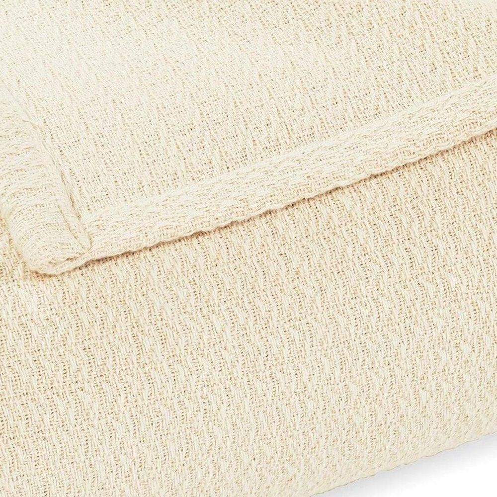 King Ivory Cotton Waffle Weave Blanket — view 3