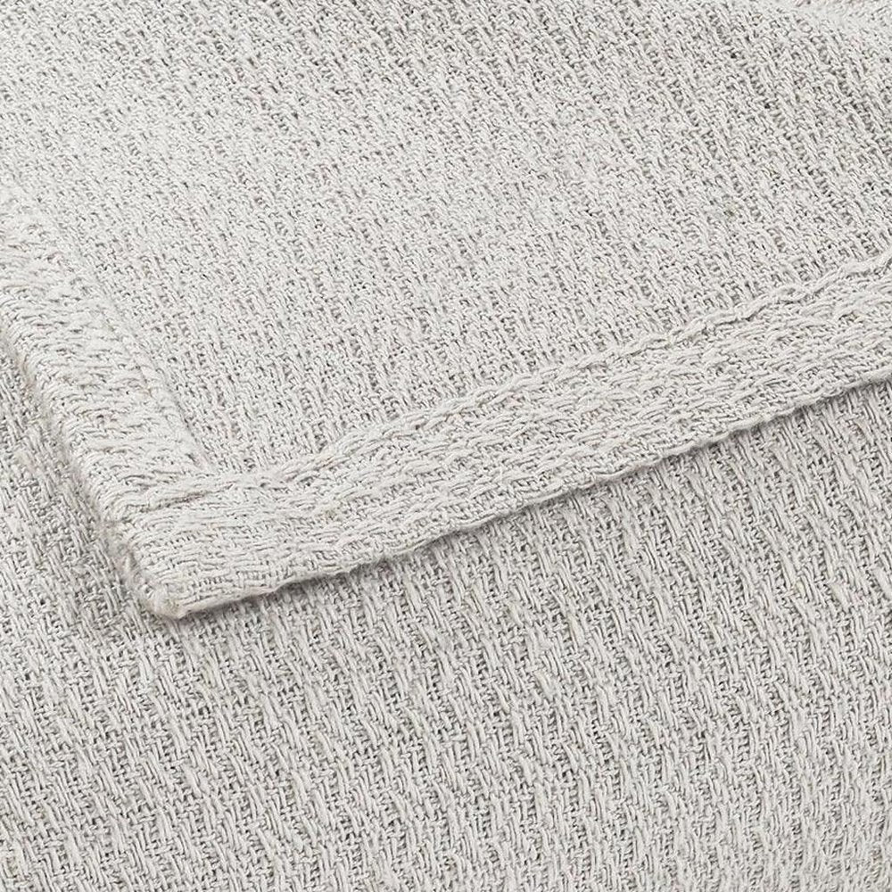 King Silver Cotton Waffle Weave Blanket — view 2