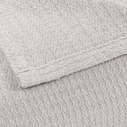 King Silver Cotton Waffle Weave Blanket