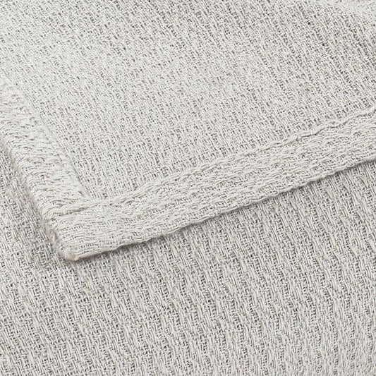 King Silver Cotton Waffle Weave Blanket