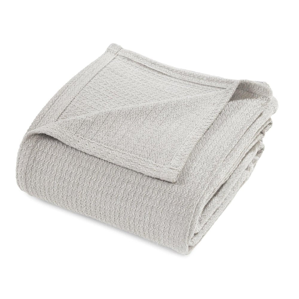 King Silver Cotton Waffle Weave Blanket — view 4