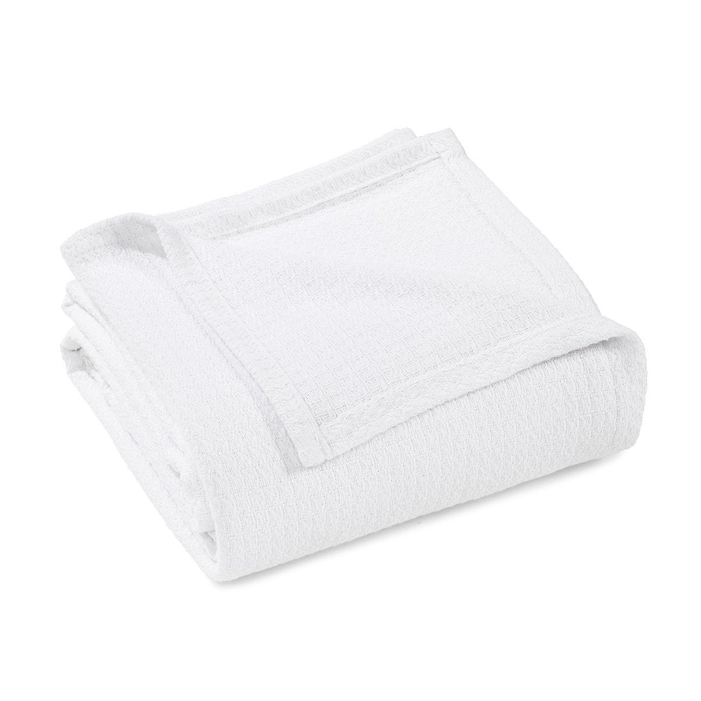 King White Cotton Waffle Weave Honeycomb Blanket — view 1