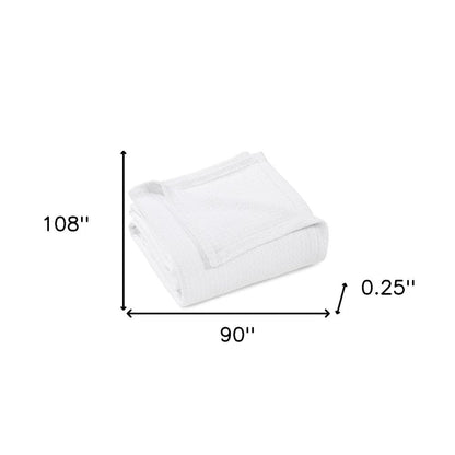 King White Cotton Waffle Weave Honeycomb Blanket