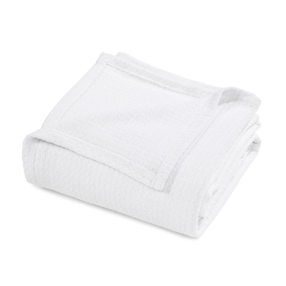 King White Cotton Waffle Weave Honeycomb Blanket — view 6