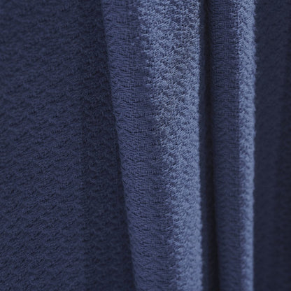 Twin Navy Blue Cotton Waffle Weave Blanket