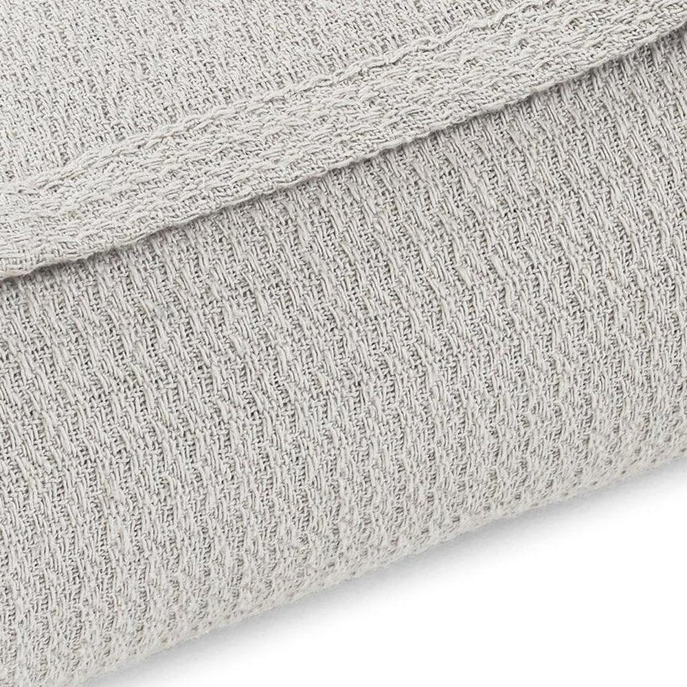 Twin Silver Cotton Waffle Weave Blanket — view 2