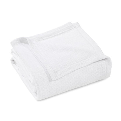 Twin White Cotton Waffle Weave Blanket
