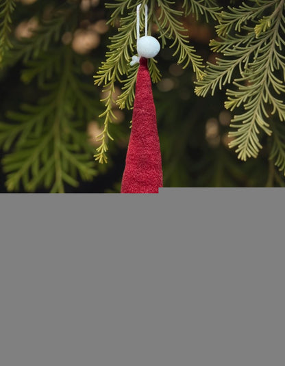9" Red White And Gold Fabric Christmas Santa Standing Gnome HomeRoots