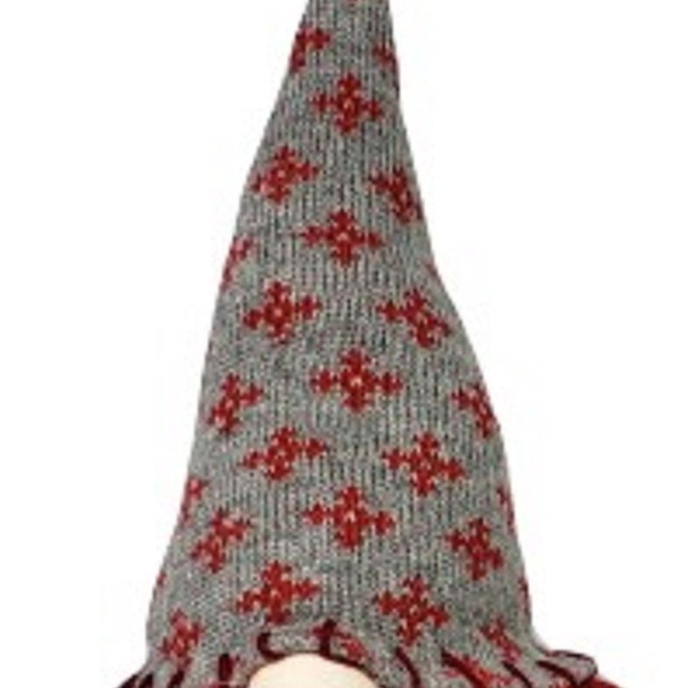 20" Red Gray And White Fabric Christmas Santa Standing Gnome HomeRoots