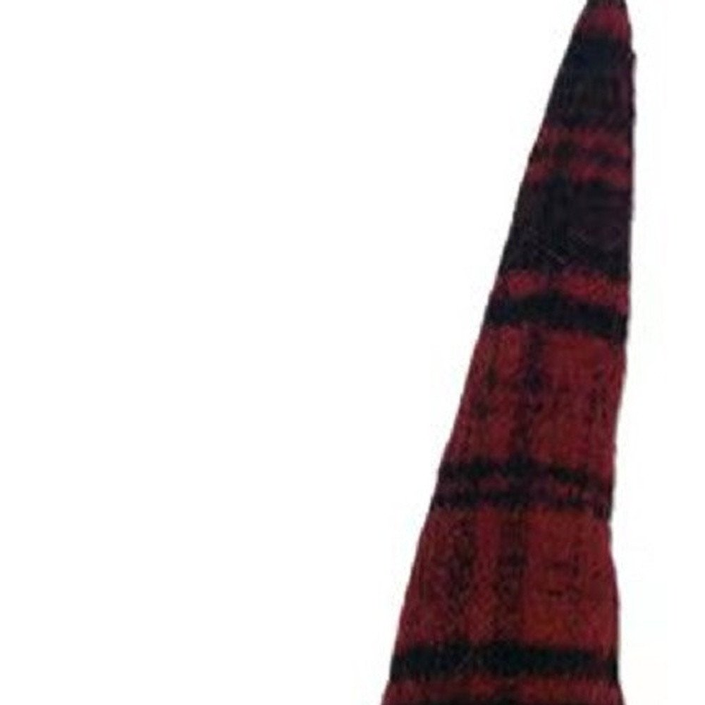 24" Red Gray And White Fabric Christmas Santa Standing Gnome HomeRoots