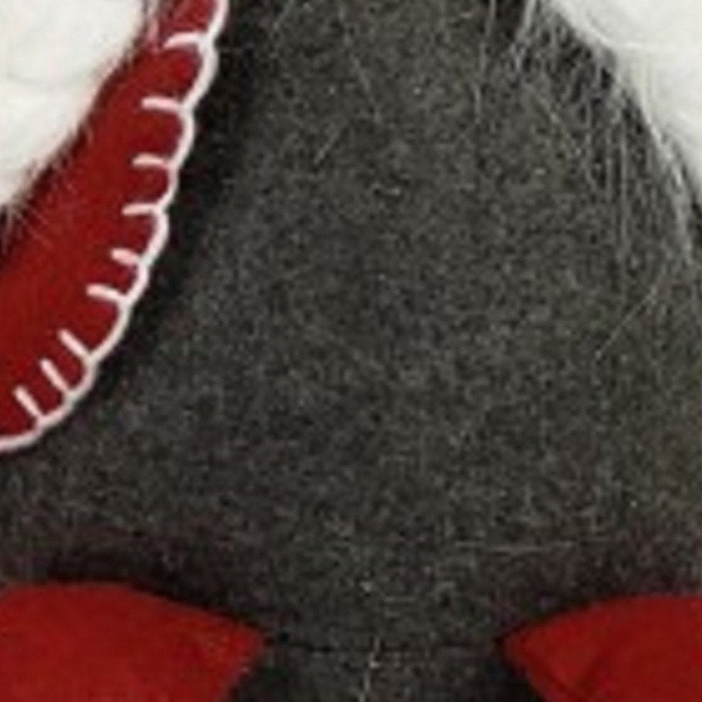 20" Red Gray And White Fabric Christmas Santa Standing Gnome HomeRoots