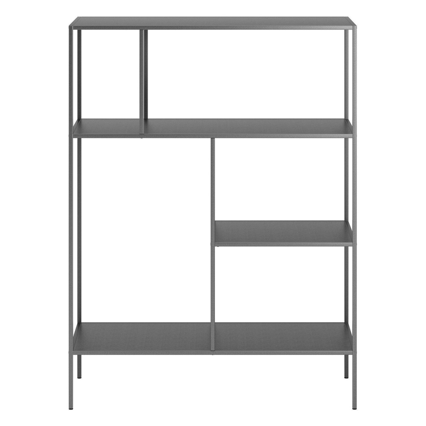 48" Gray Metal Four Tier Geometric Bookcase - FurniFindUSA