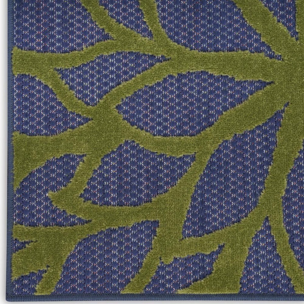 4' X 6' Blue Yellow and Green Indoor Outdoor Area Rug — view 10