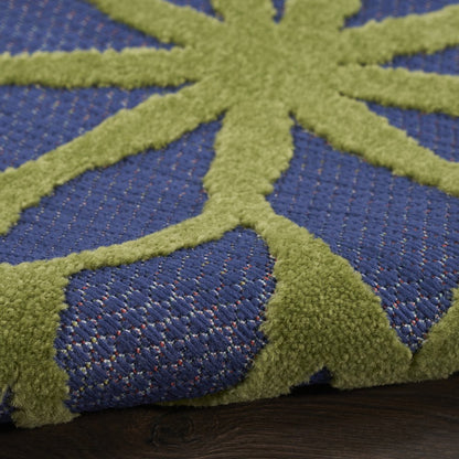 4' X 6' Blue Yellow and Green Indoor Outdoor Area Rug HomeRoots