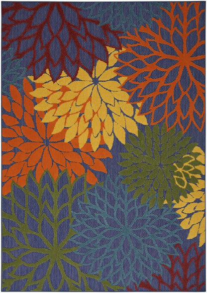 4' X 6' Blue Yellow and Green Indoor Outdoor Area Rug HomeRoots