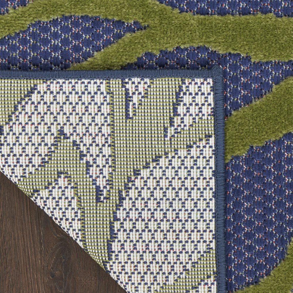 4' X 6' Blue Yellow and Green Indoor Outdoor Area Rug — view 7