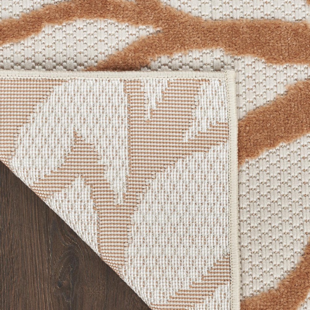 5' X 7' Ivory Green And Blue Indoor Outdoor Area Rug — view 7