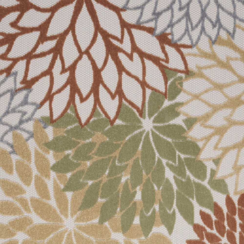 5' X 7' Ivory Green And Blue Indoor Outdoor Area Rug HomeRoots