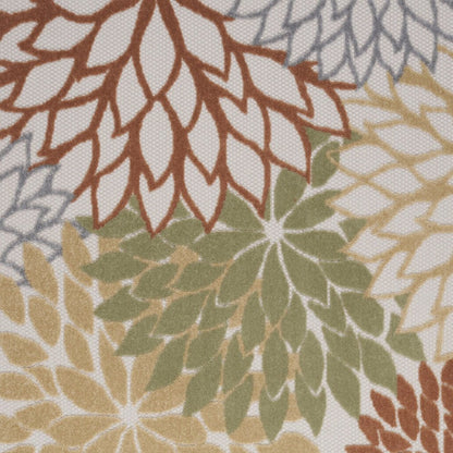5' X 7' Ivory Green And Blue Indoor Outdoor Area Rug HomeRoots
