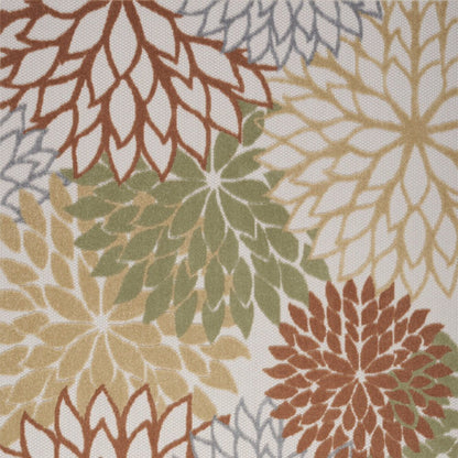 5' X 7' Ivory Green And Blue Indoor Outdoor Area Rug HomeRoots