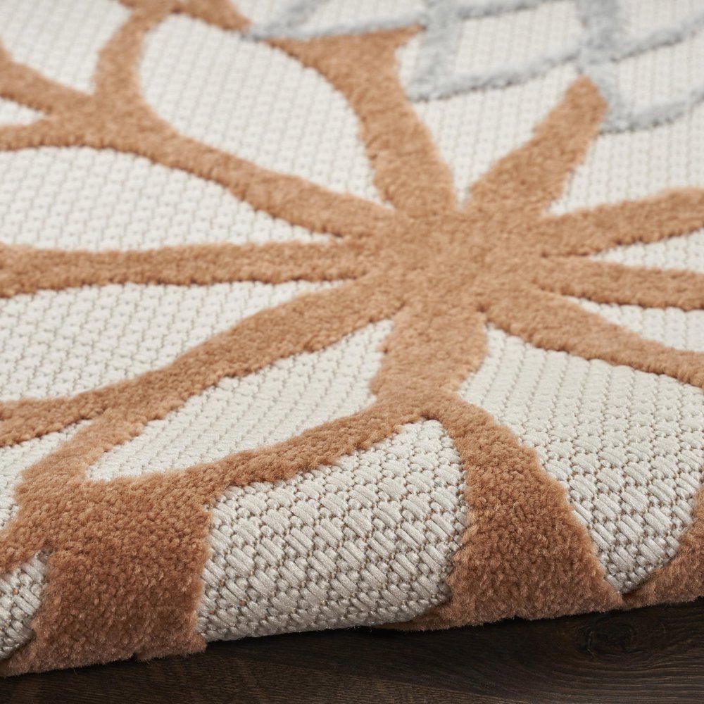 4' X 6' Ivory Green And Blue Indoor Outdoor Area Rug HomeRoots