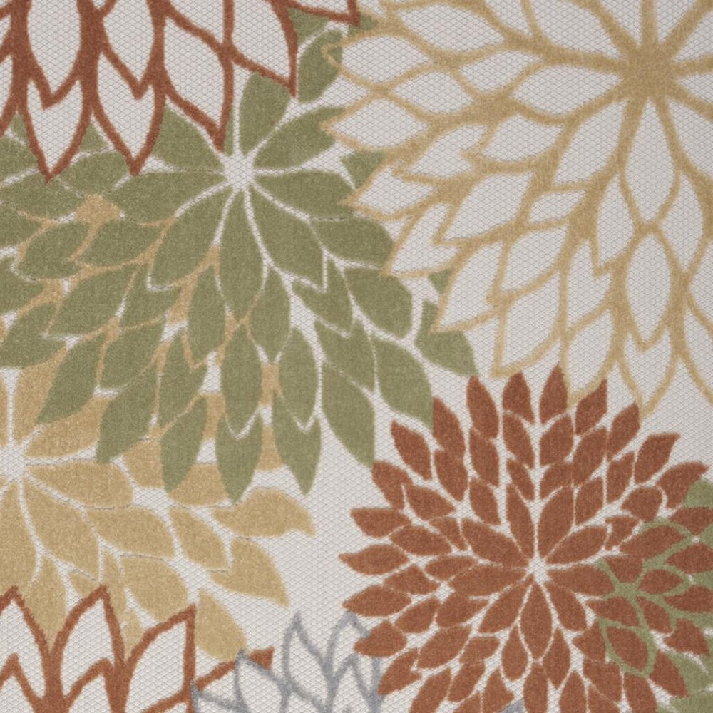 4' X 6' Ivory Green And Blue Indoor Outdoor Area Rug HomeRoots