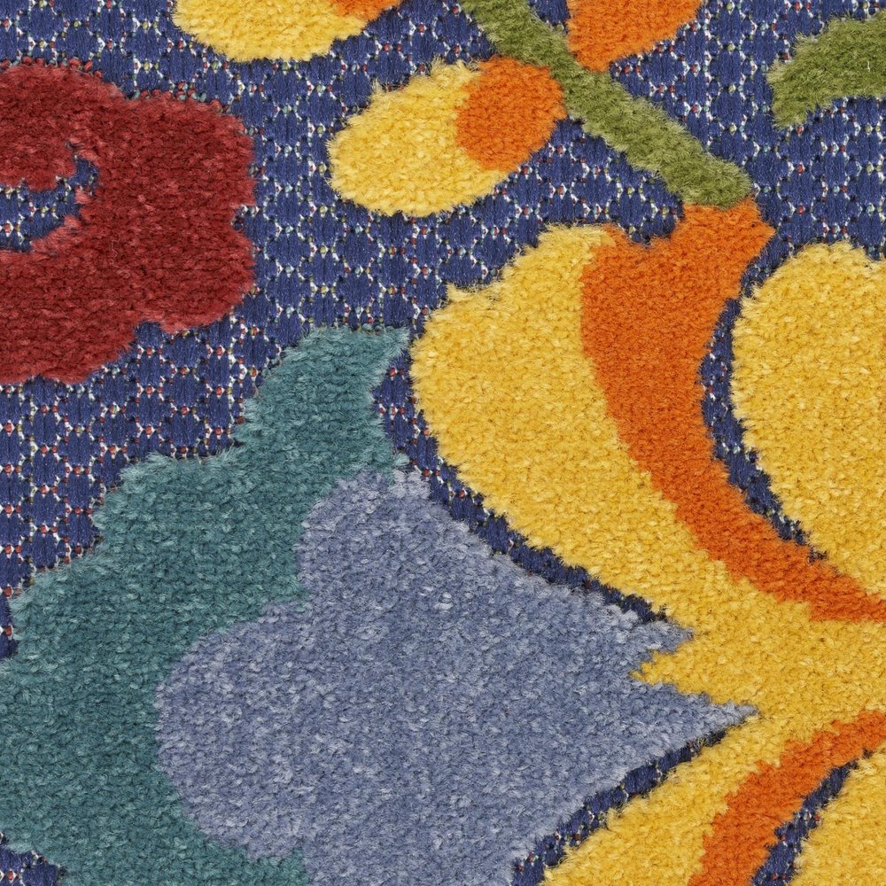 6' X 9' Blue Yellow And Green Indoor Outdoor Area Rug — view 8