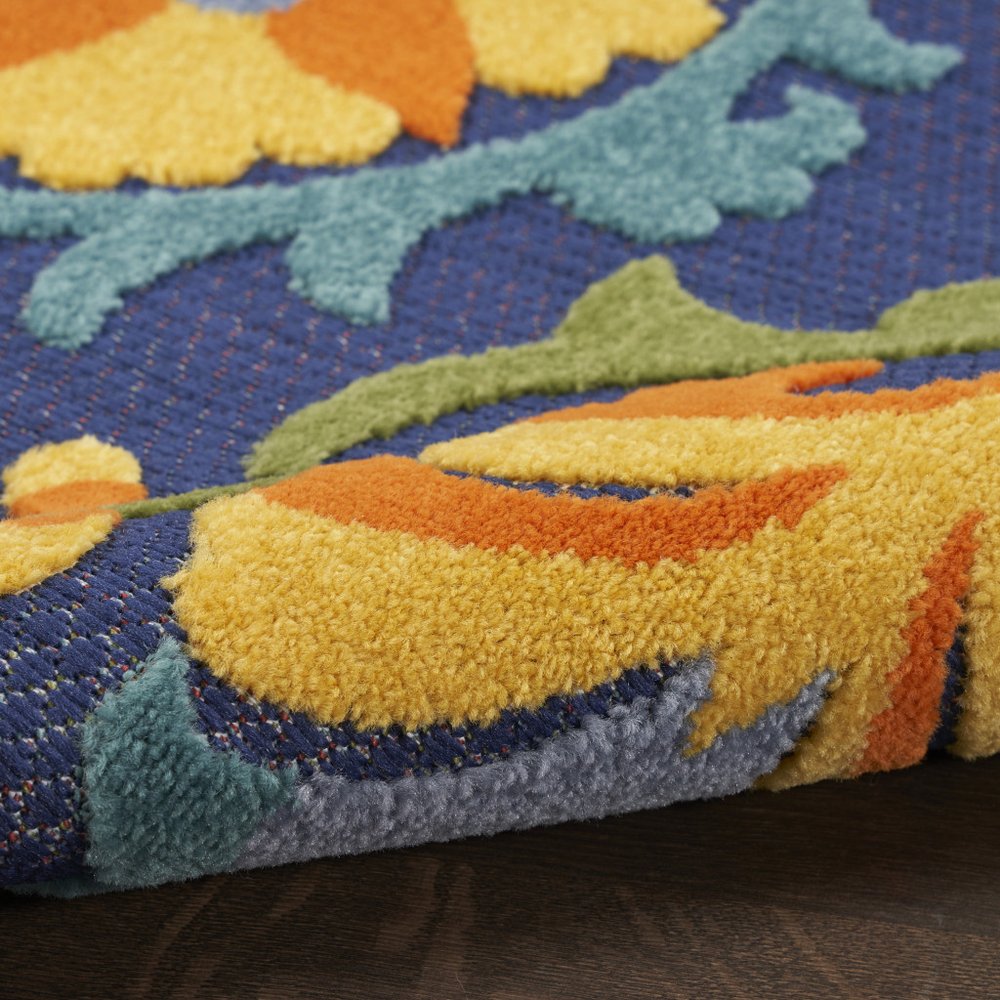 6' X 9' Blue Yellow And Green Indoor Outdoor Area Rug HomeRoots