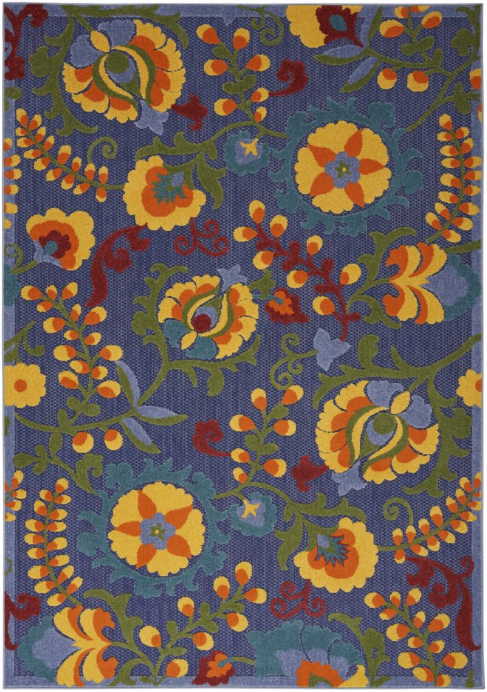 6' X 9' Blue Yellow And Green Indoor Outdoor Area Rug HomeRoots