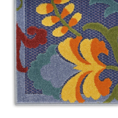5' X 7' Blue Yellow And Green Indoor Outdoor Area Rug HomeRoots