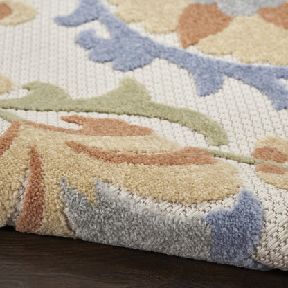 6' X 9' Ivory And Blue Indoor Outdoor Area Rug HomeRoots