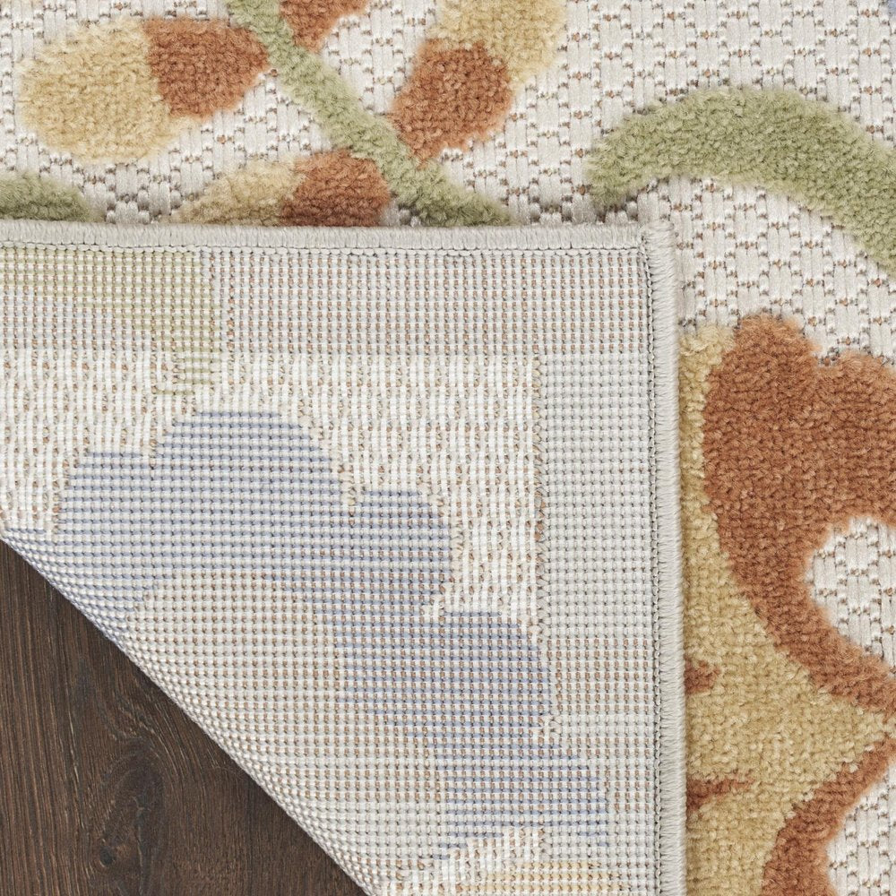 6' X 9' Ivory And Blue Indoor Outdoor Area Rug — view 7