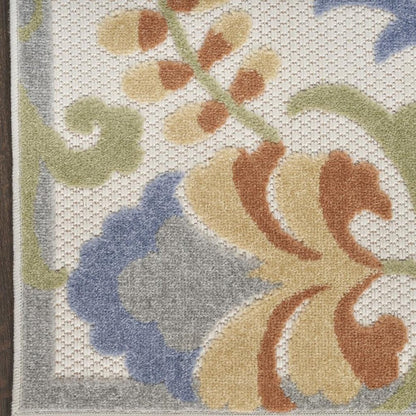 4' X 6' Ivory And Blue Indoor Outdoor Area Rug HomeRoots