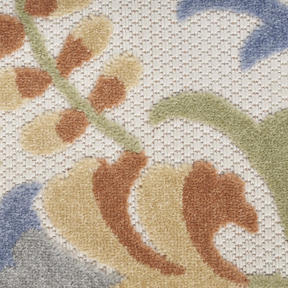 5' X 7' Ivory And Blue Indoor Outdoor Area Rug HomeRoots